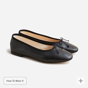 NWT JCrew Zoe Leather Ballet Flats - Navy 5.5